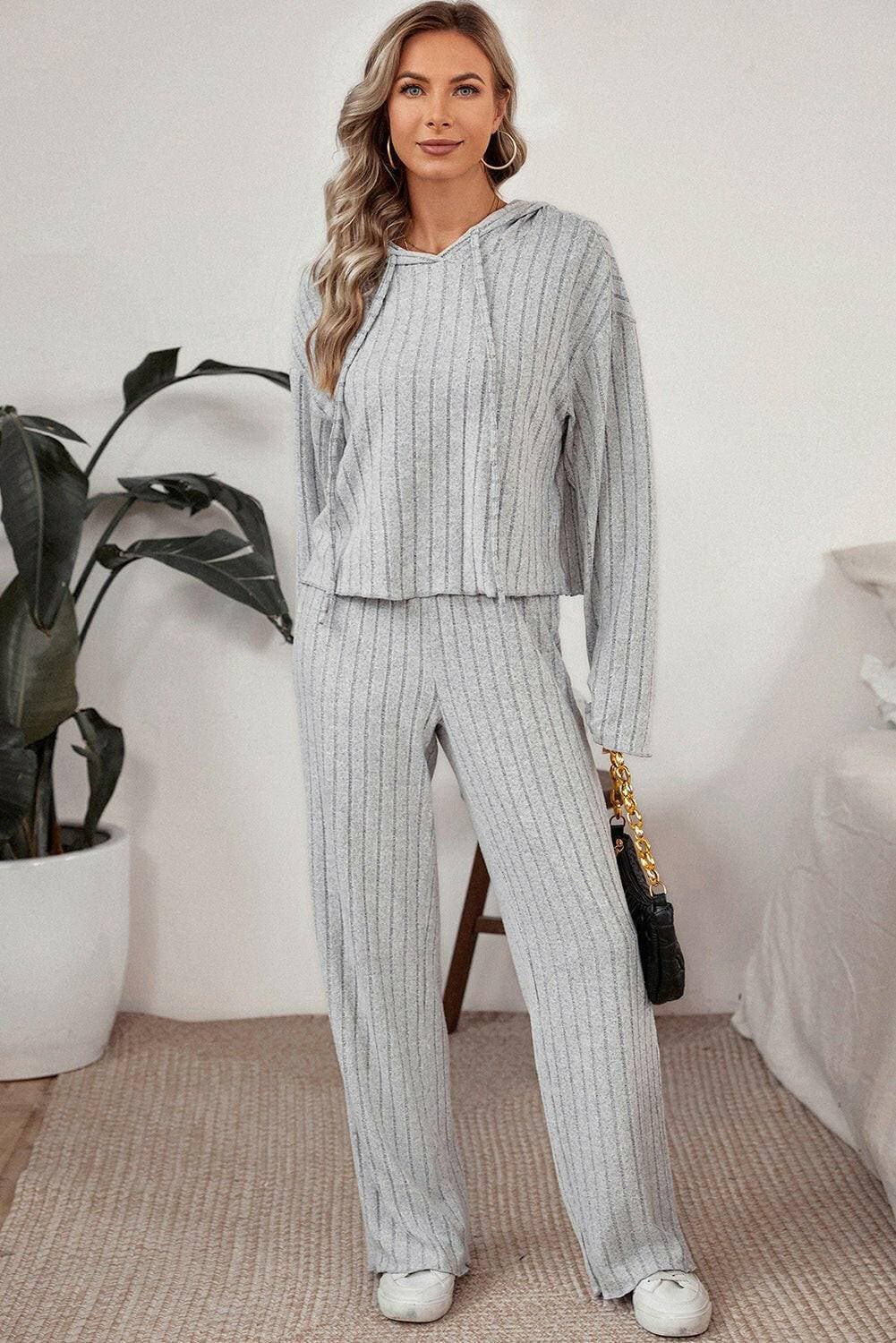 Luxe Ribbed Lounge Set with Hoodie and PantsLuxe Ribbed Lounge Set with Hoodie and Pants
 Indulge in Comfort and Style with our Luxe Ribbed Lounge Set, a luxurious ensemble designed to elevate your lounging exLove Salve Luxe Ribbed Lounge Setlounge