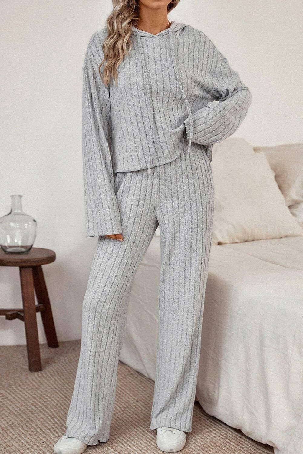 Luxe Ribbed Lounge Set with Hoodie and PantsLuxe Ribbed Lounge Set with Hoodie and Pants
 Indulge in Comfort and Style with our Luxe Ribbed Lounge Set, a luxurious ensemble designed to elevate your lounging exLove Salve Luxe Ribbed Lounge Setlounge