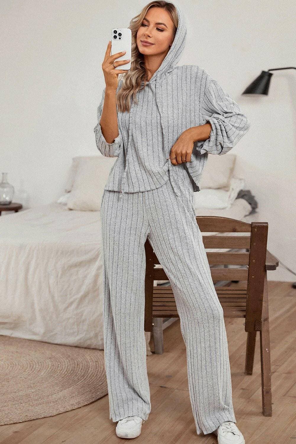 Luxe Ribbed Lounge Set with Hoodie and PantsLuxe Ribbed Lounge Set with Hoodie and Pants
 Indulge in Comfort and Style with our Luxe Ribbed Lounge Set, a luxurious ensemble designed to elevate your lounging exLove Salve Luxe Ribbed Lounge Setlounge