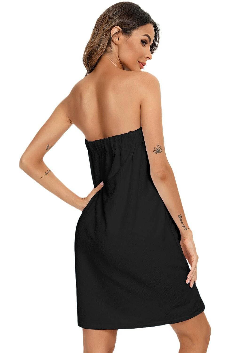 Elevate Your Lounge Experience with Sheer Strapless Robe - Pocketed CoElevate Your Lounge Experience with Sheer Strapless Robe - Pocketed Comfort
 Elevate your relaxation time to new heights with our Sheer Strapless Robe - the perfect Love Salve Sheer Strapless Robe - Pocketed Comfortlounge