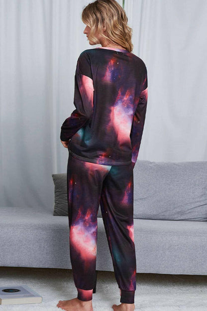 Trendy Tie-Dye Lounge Set: Comfy Crewneck Top and JoggersTrendy Tie-Dye Lounge Set: Comfy Crewneck Top and Joggers
 Unwind in style and comfort with our Trendy Tie-Dye Lounge Set, the epitome of luxurious loungewear. This Love Salve Trendy Tie-Dye Lounge Setlounge