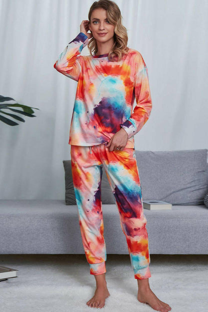 Trendy Tie-Dye Lounge Set: Comfy Crewneck Top and JoggersTrendy Tie-Dye Lounge Set: Comfy Crewneck Top and Joggers
 Unwind in style and comfort with our Trendy Tie-Dye Lounge Set, the epitome of luxurious loungewear. This Love Salve Trendy Tie-Dye Lounge Setlounge