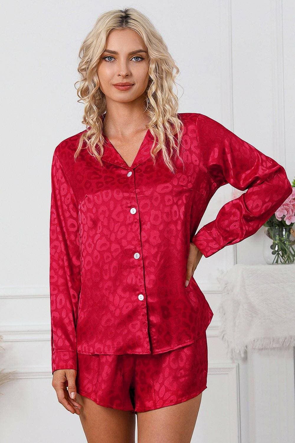 Luxe Comfort Lounge Set with Matching ShortsLuxe Comfort Lounge Set with Matching Shorts
 Upgrade your loungewear game with our Luxe Comfort Lounge Set including a sophisticated buttoned long sleeve shirt pairLove Salve Luxe Comfort Lounge Setlounge