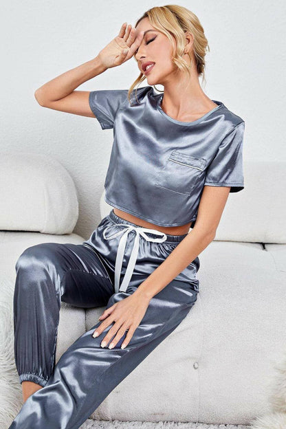 Sleek Satin Lounge Ensemble with Crop Top and JoggersSleek Satin Lounge Ensemble with Crop Top and Joggers
 Upgrade your loungewear collection with our chic and coordinated Sleek Satin Lounge Ensemble.
 
 
Elevated StyLove Salve Sleek Satin Lounge Ensemblelounge