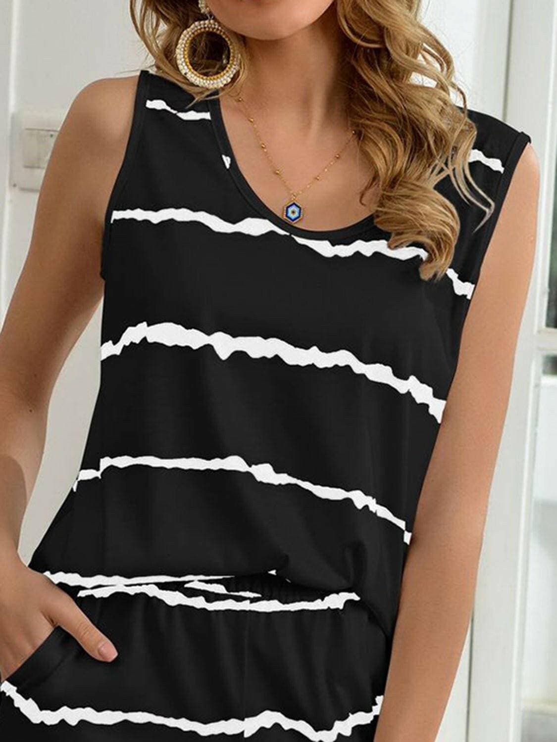 Chic Cozy Striped Tank Top and Shorts Set for Effortless LoungingIndulge in Effortless Lounging
 Wrap yourself in both comfort and style with our Chic Cozy Striped Tank Top and Shorts Set. Perfect for those laid-back days when allLove Salve Chic Cozy Striped Tank Toplounge