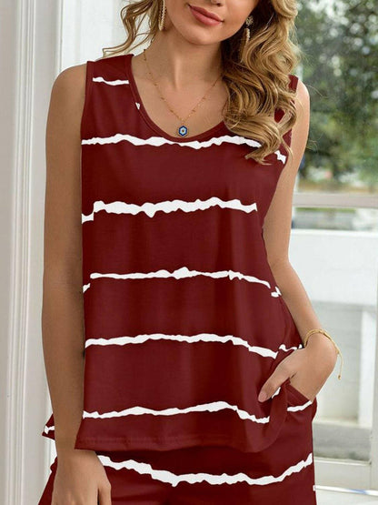 Chic Cozy Striped Tank Top and Shorts Set for Effortless LoungingIndulge in Effortless Lounging
 Wrap yourself in both comfort and style with our Chic Cozy Striped Tank Top and Shorts Set. Perfect for those laid-back days when allLove Salve Chic Cozy Striped Tank Toplounge