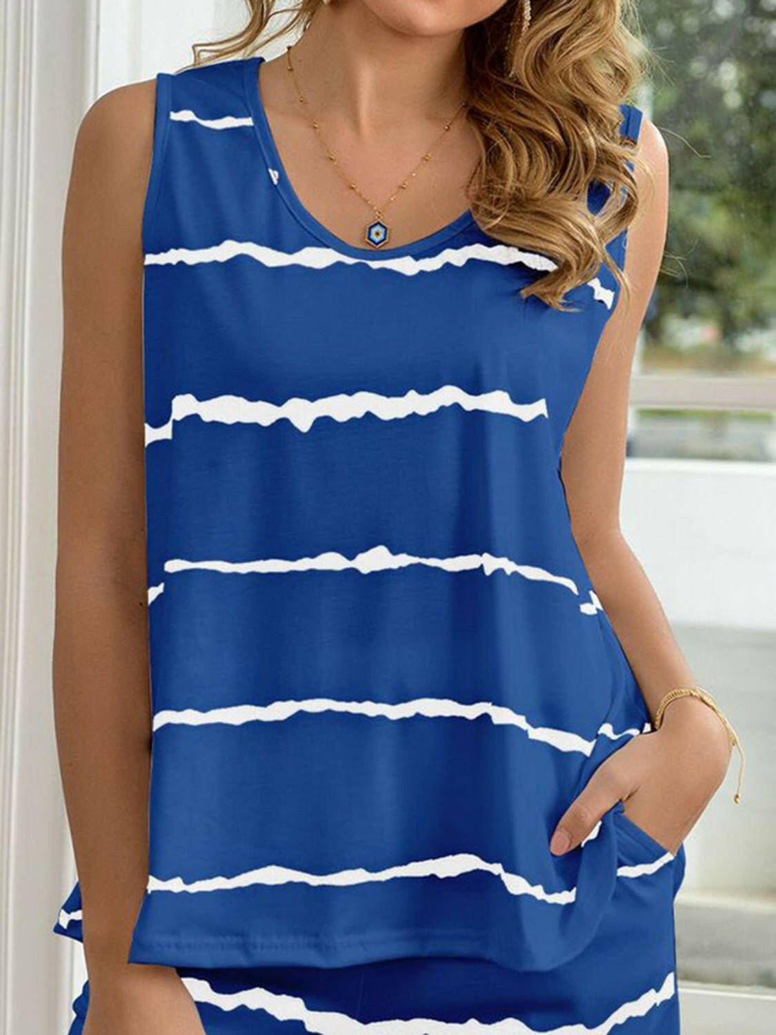 Chic Cozy Striped Tank Top and Shorts Set for Effortless LoungingIndulge in Effortless Lounging
 Wrap yourself in both comfort and style with our Chic Cozy Striped Tank Top and Shorts Set. Perfect for those laid-back days when allLove Salve Chic Cozy Striped Tank Toplounge