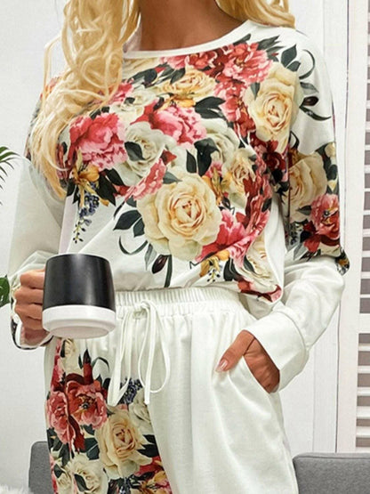 Cozy Printed Lounge Set with Round Neck Top and Pants - Fashionable LoCozy Printed Lounge Set with Round Neck Top and Pants - Fashionable Loungewear Ensemble
 Indulge in luxury comfort with our Cozy Printed Lounge Set featuring a roundLove Salve Cozy Printed Lounge Setlounge