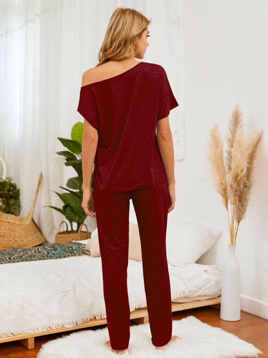 Cotton Boat Neck Lounge Ensemble with a Cozy TouchCotton Boat Neck Lounge Ensemble with a Cozy Touch
 Step into the epitome of comfort and style with our Cotton Boat Neck Lounge Ensemble. Elevate your loungewear gamLove Salve Cotton Boat Neck Lounge Ensemblelounge