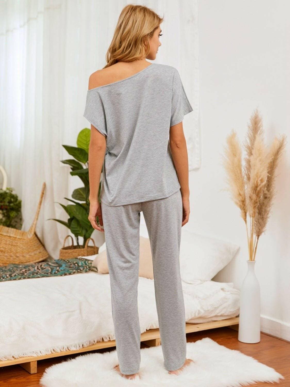 Cotton Boat Neck Lounge Ensemble with a Cozy TouchCotton Boat Neck Lounge Ensemble with a Cozy Touch
 Step into the epitome of comfort and style with our Cotton Boat Neck Lounge Ensemble. Elevate your loungewear gamLove Salve Cotton Boat Neck Lounge Ensemblelounge