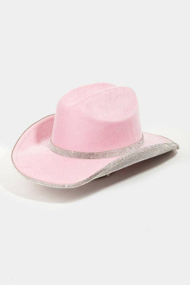 Shine Bright Rhinestone-Embellished Faux Suede Hat - Love Salve 