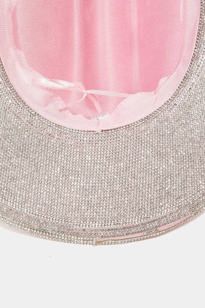 Shine Bright Rhinestone-Embellished Faux Suede Hat - Love Salve 