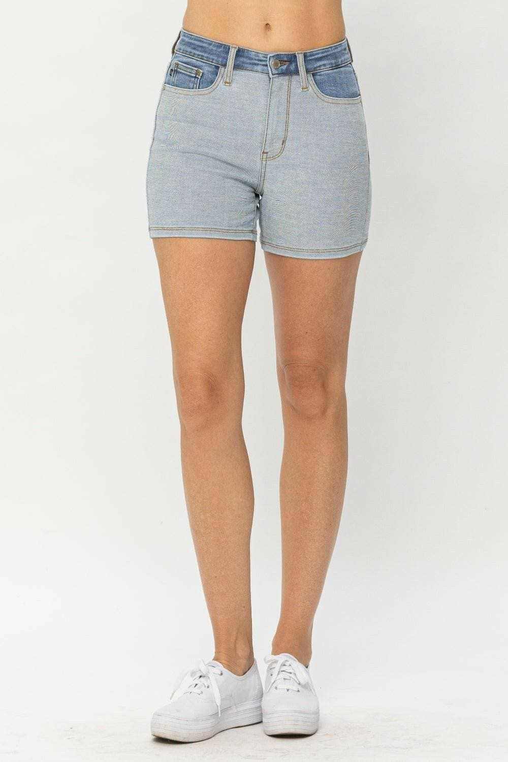 Colorful Denim Shorts with a Playful Twist - Love Salve 