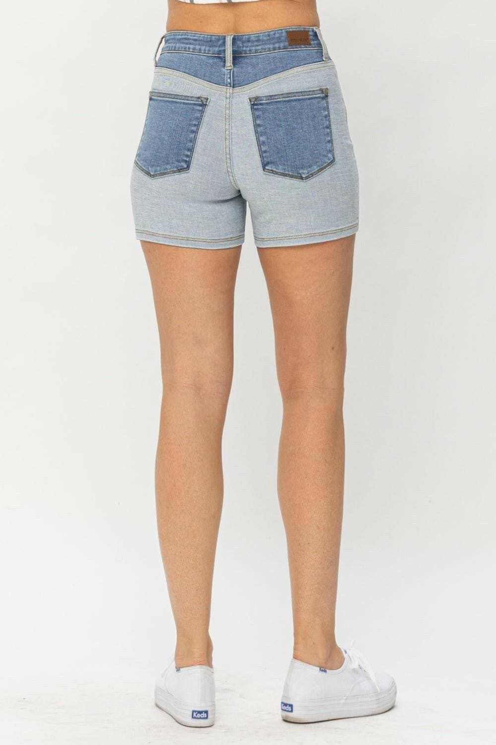 Colorful Denim Shorts with a Playful Twist - Love Salve 