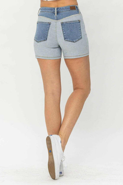 Colorful Denim Shorts with a Playful Twist - Love Salve 