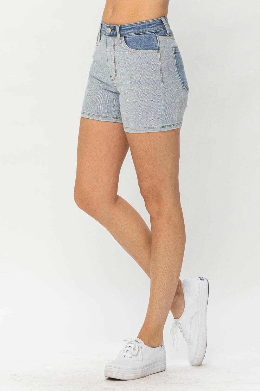 Colorful Denim Shorts with a Playful Twist - Love Salve 