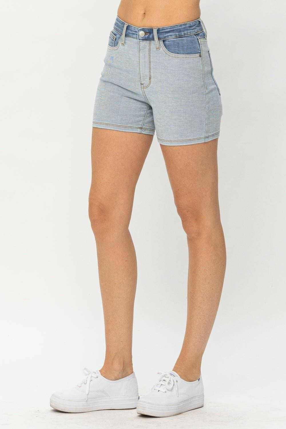 Colorful Denim Shorts with a Playful Twist - Love Salve 