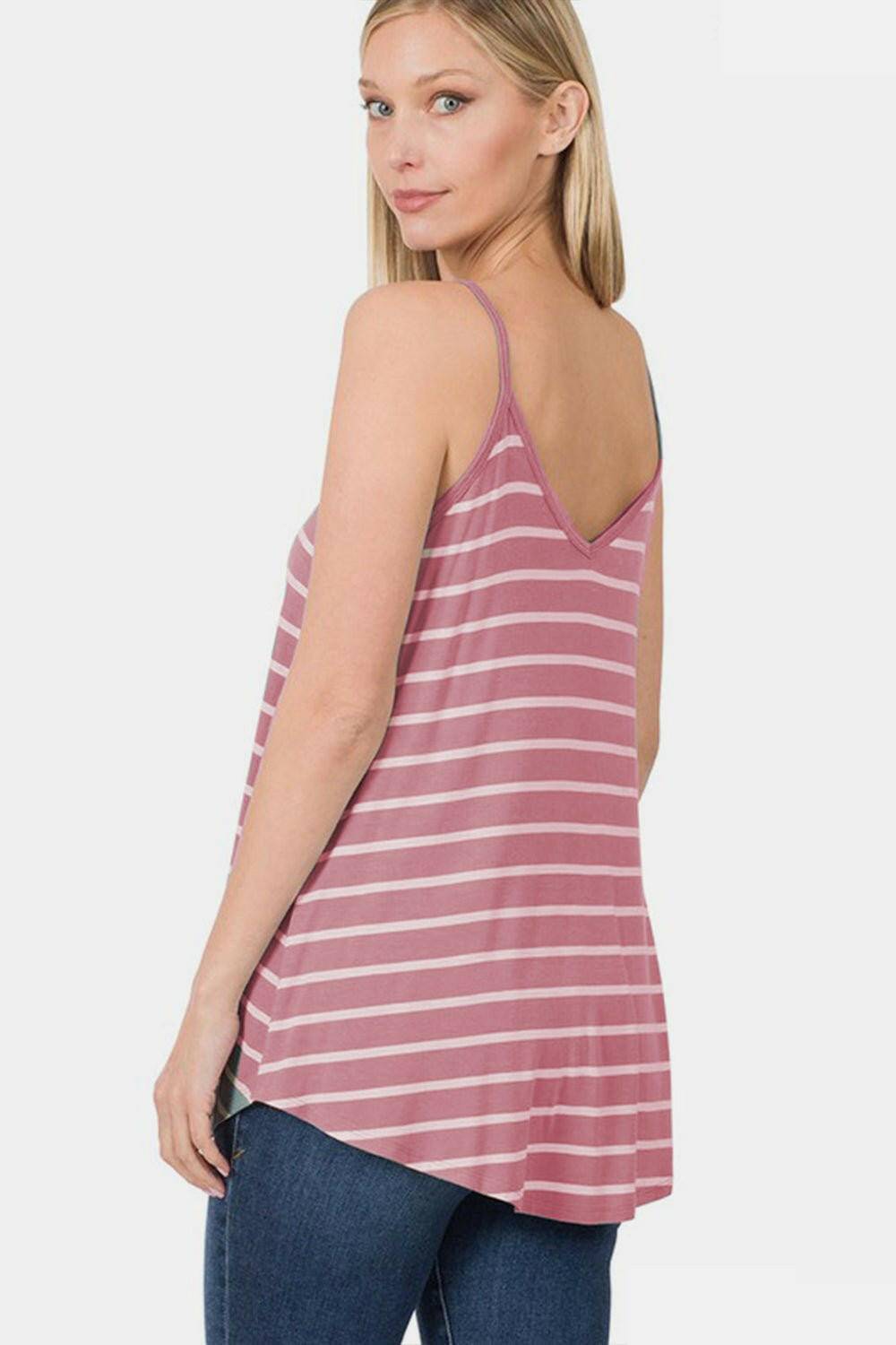 Summer Chic Striped Cami with Flattering Curved Hem - Love Salve 