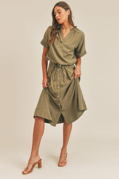 Chic midi skirt set with top - Love Salve 