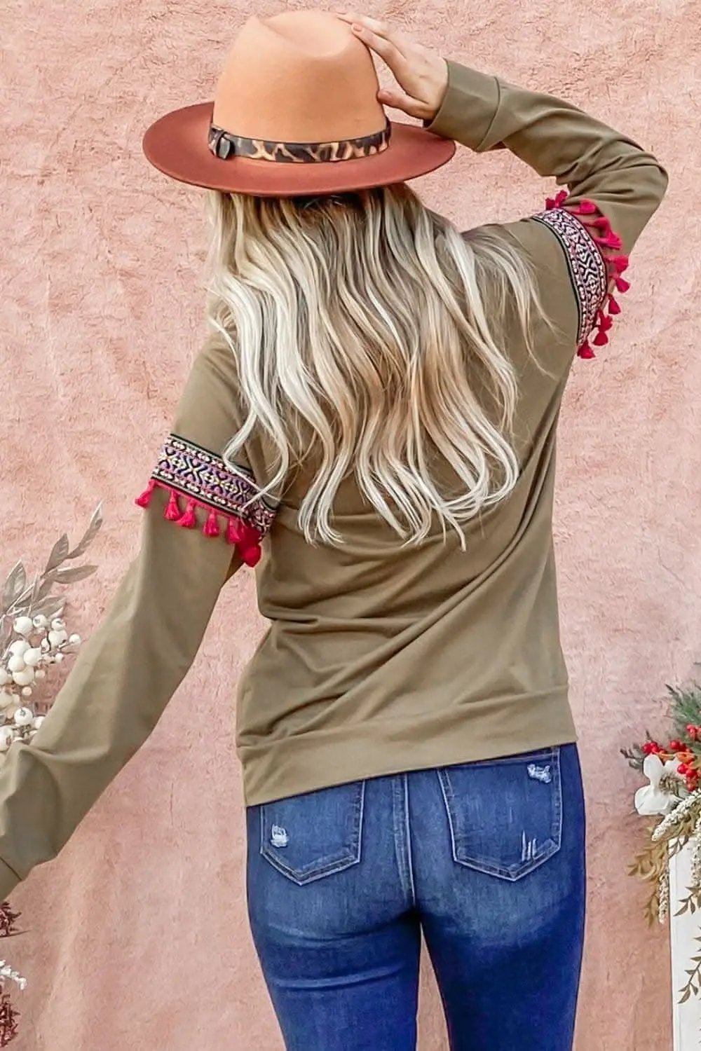Boho Tassel Trim Top - Ethnic Style - Love Salve 