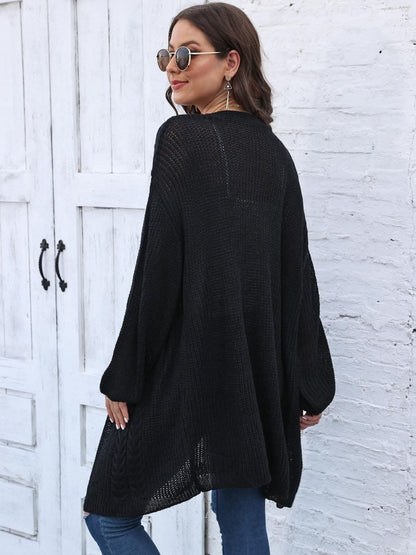 Cozy cable-knit long sleeve cardigan - Love Salve 