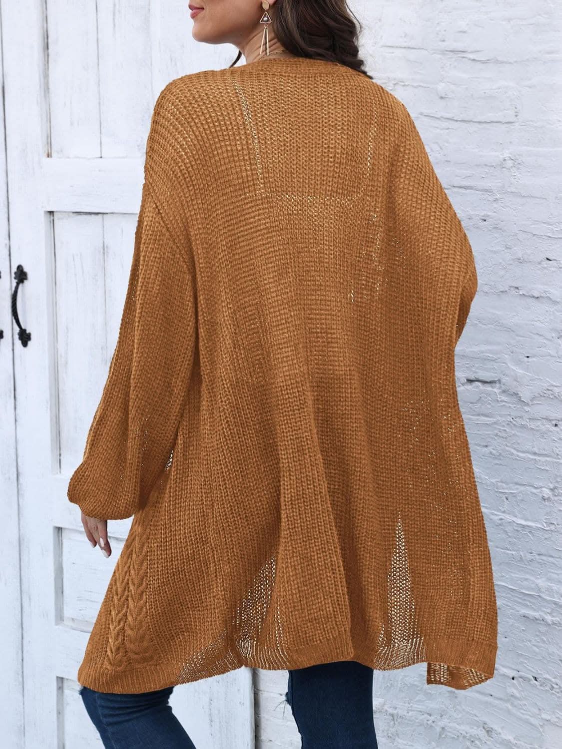 Cozy cable-knit long sleeve cardigan - Love Salve 