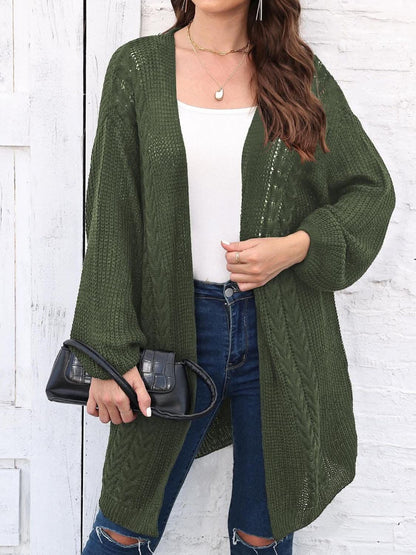 Cozy cable-knit long sleeve cardigan - Love Salve 