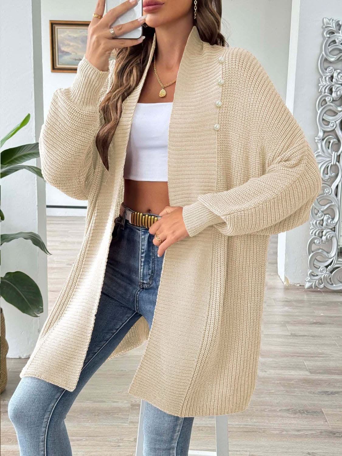 Cozy open front cardigan - 100% acrylic - Love Salve 