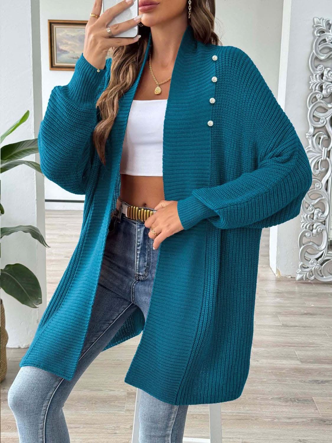 Cozy open front cardigan - 100% acrylic - Love Salve 