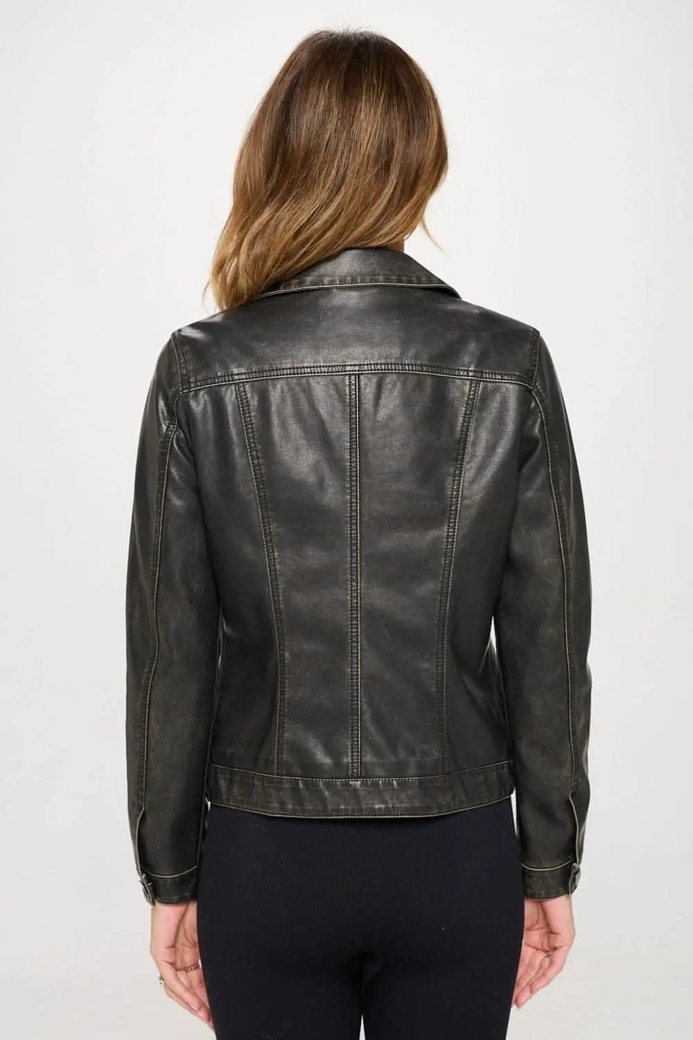 Chic vegan leather cargo shacket - Love Salve 