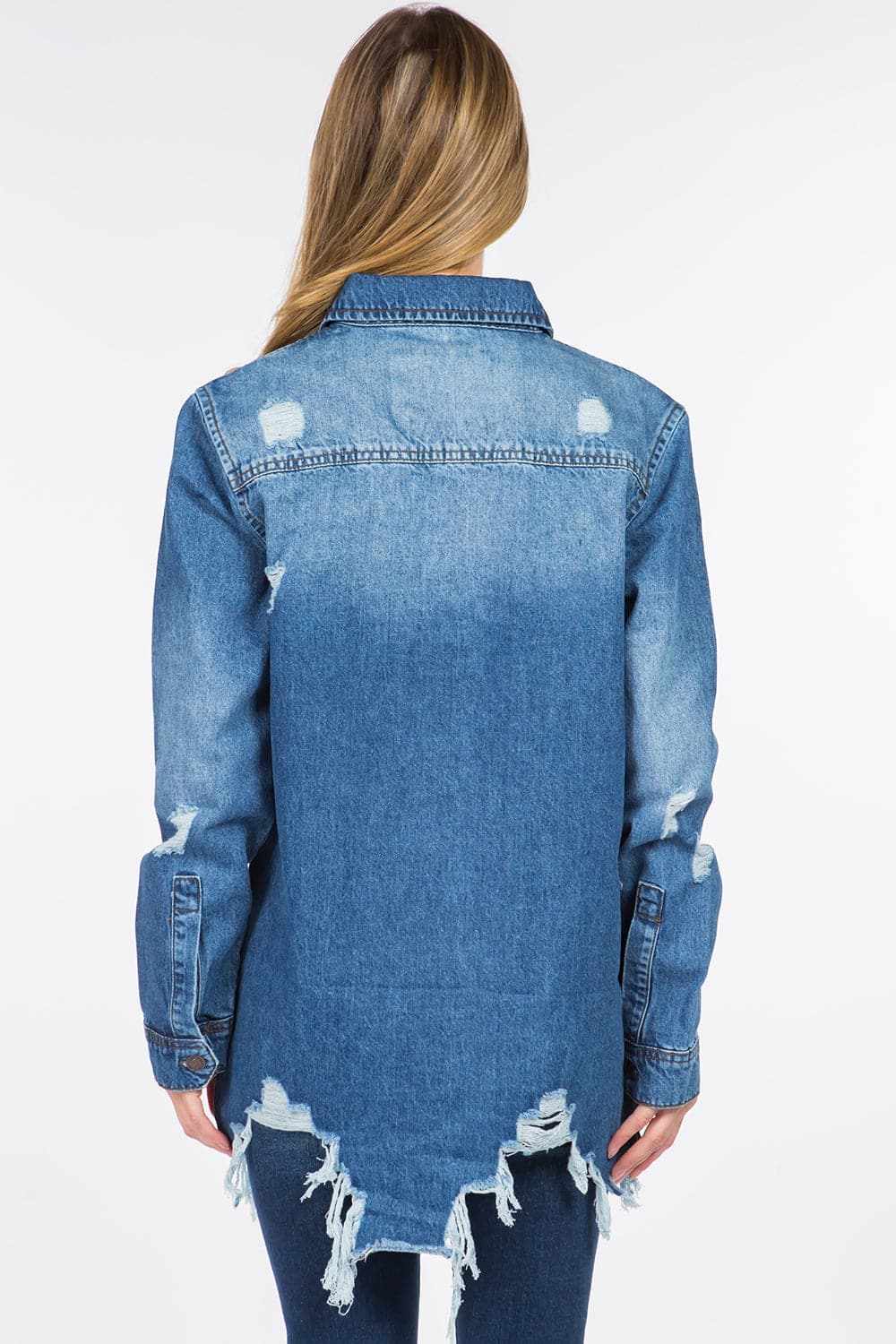 Chic distressed denim jacket - Love Salve 