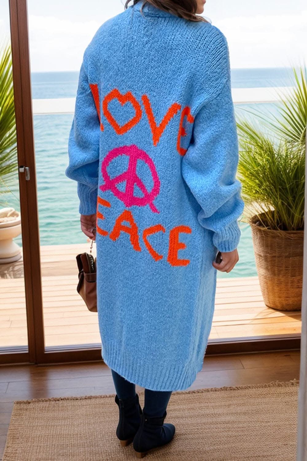 Pocketed long sleeve cardigan - Love Salve 
