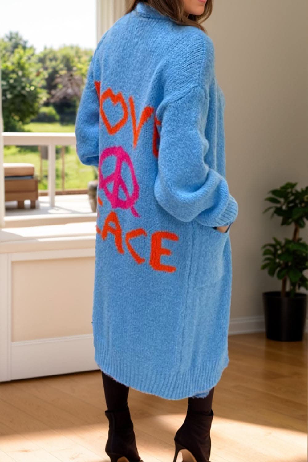 Pocketed long sleeve cardigan - Love Salve 