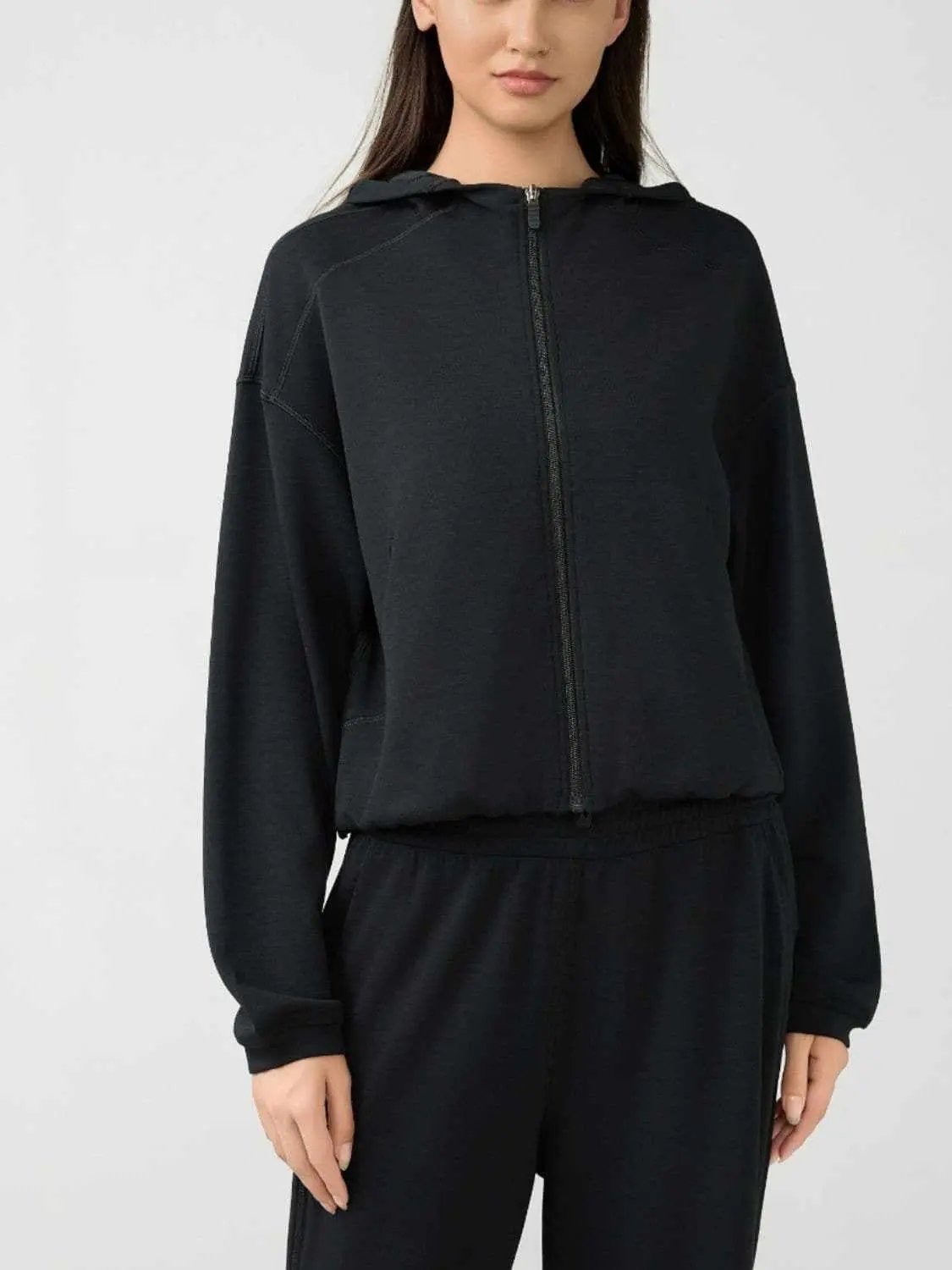 Hooded zip sweatshirt with pockets - Love Salve 