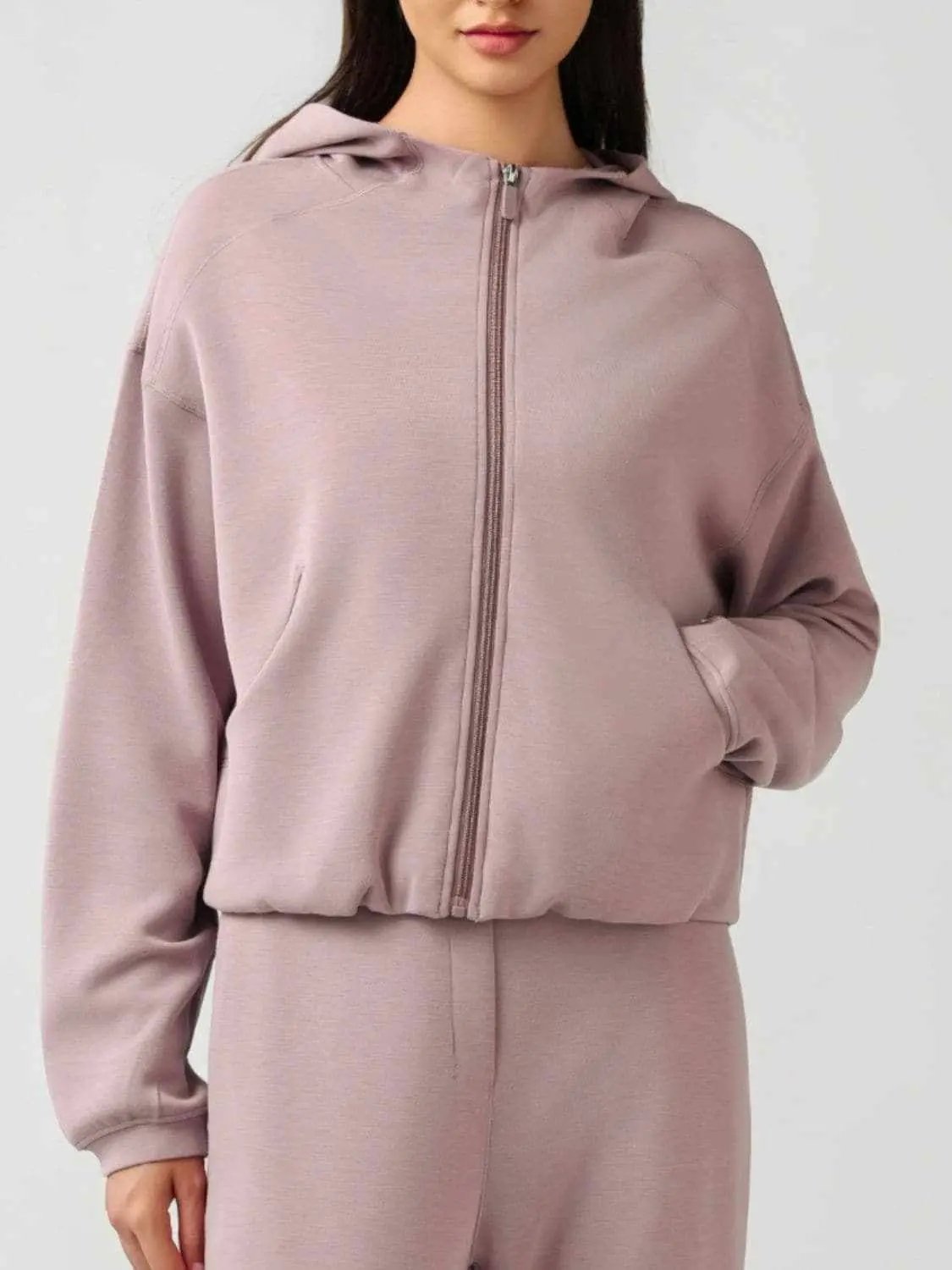 Hooded zip sweatshirt with pockets - Love Salve 