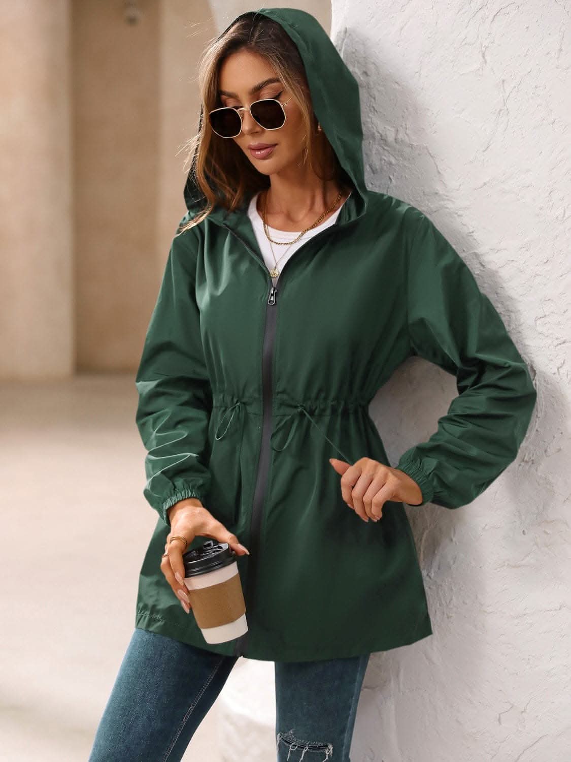 Waterproof hooded windbreaker - Love Salve 