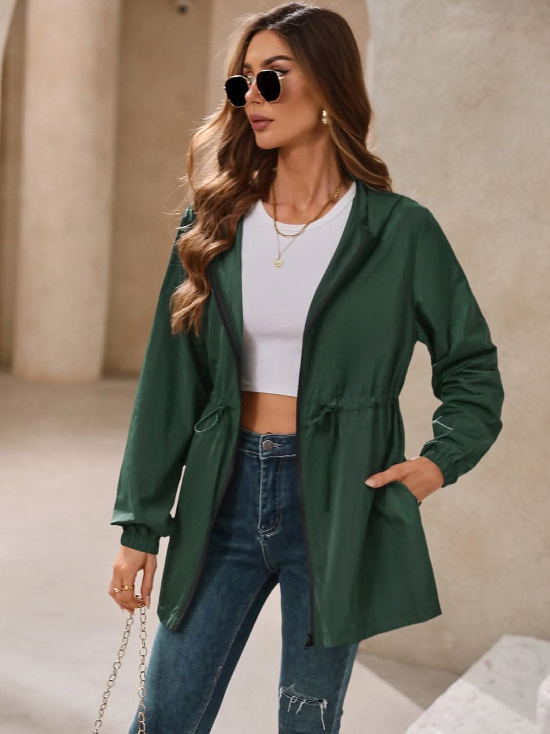 Waterproof hooded windbreaker - Love Salve 