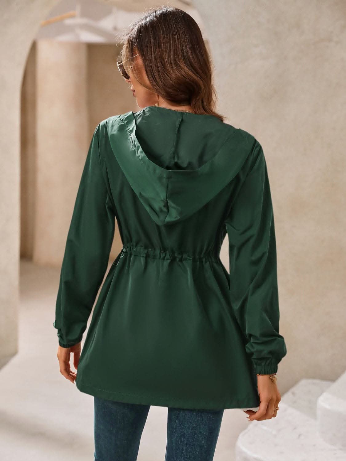Waterproof hooded windbreaker - Love Salve 
