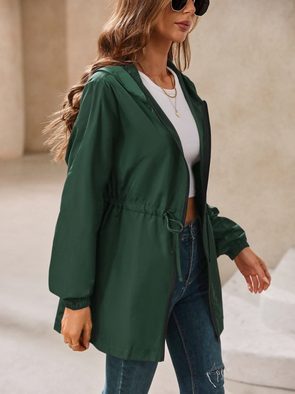 Waterproof hooded windbreaker - Love Salve 