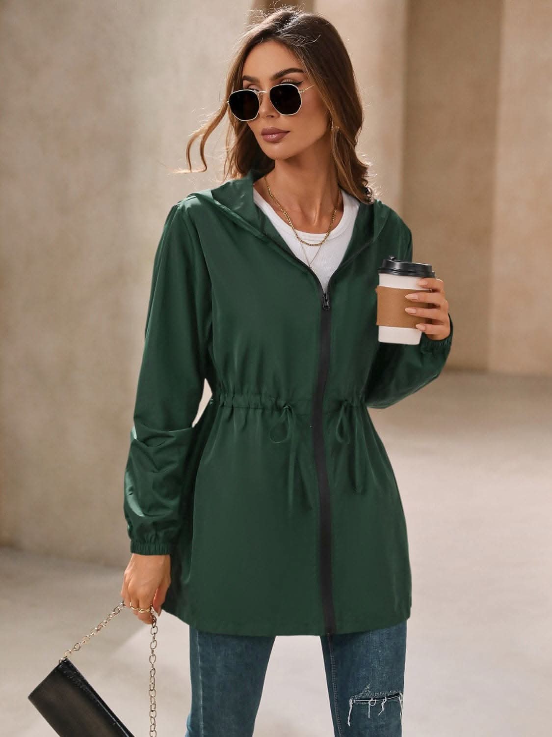 Waterproof hooded windbreaker - Love Salve 