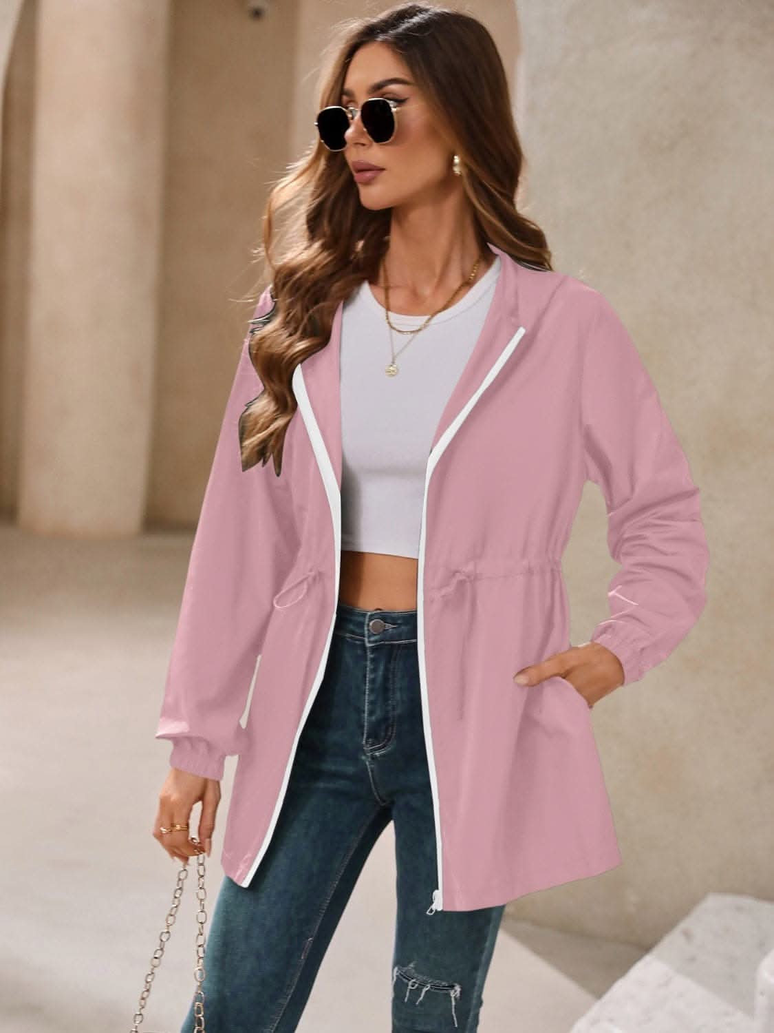 Waterproof hooded windbreaker - Love Salve 