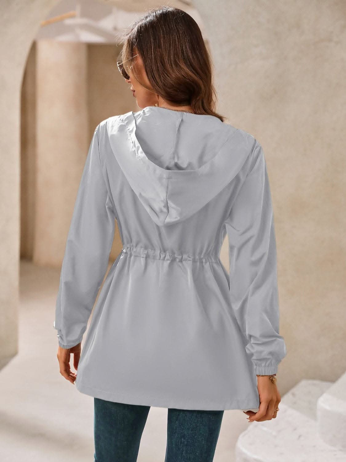 Waterproof hooded windbreaker - Love Salve 