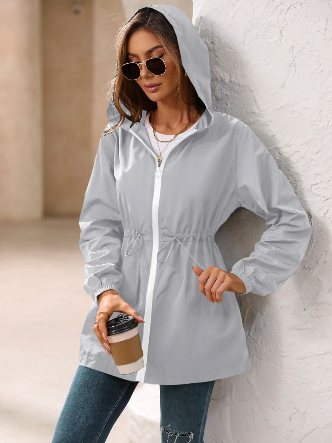 Waterproof hooded windbreaker - Love Salve 