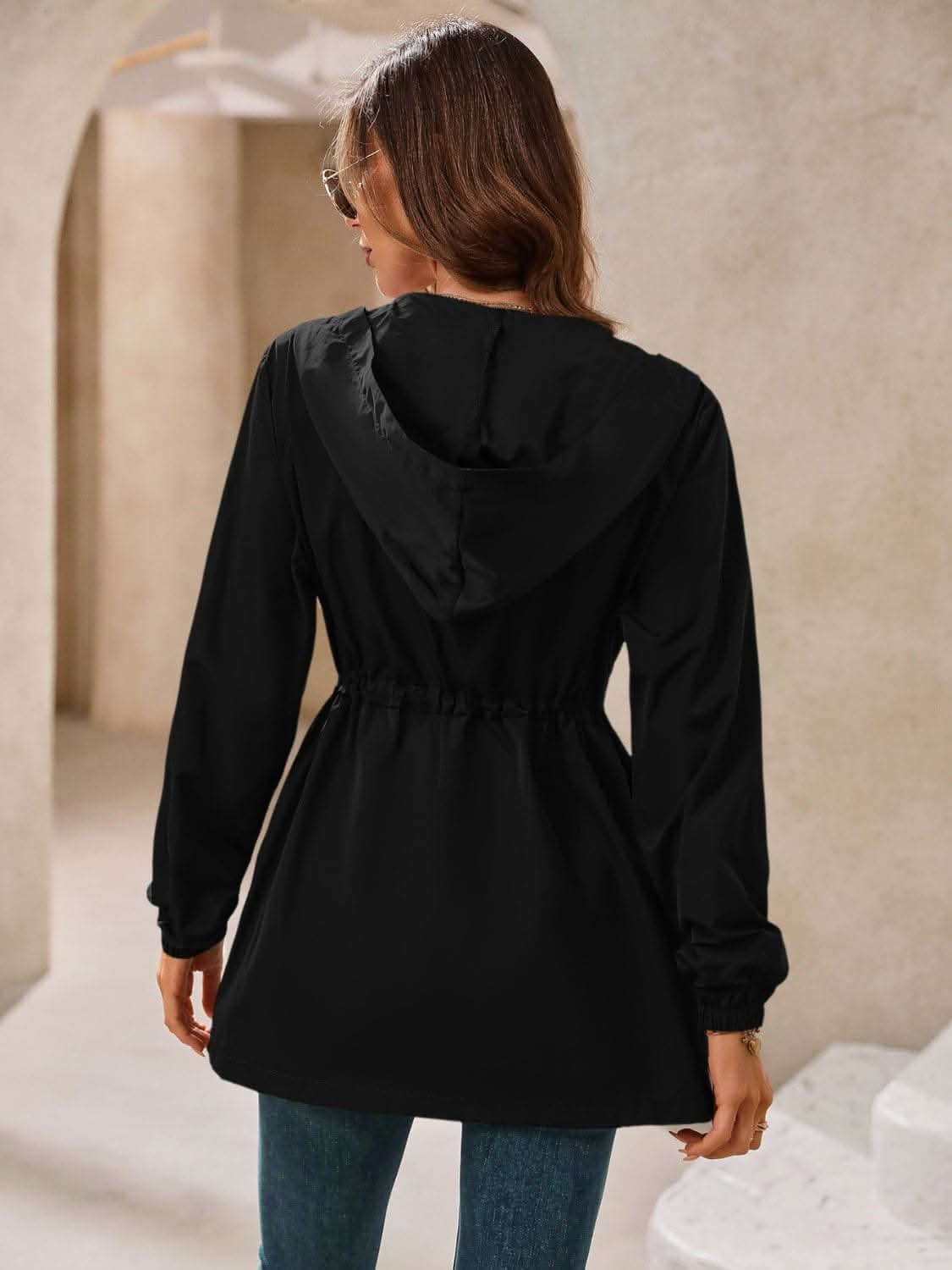 Waterproof hooded windbreaker - Love Salve 