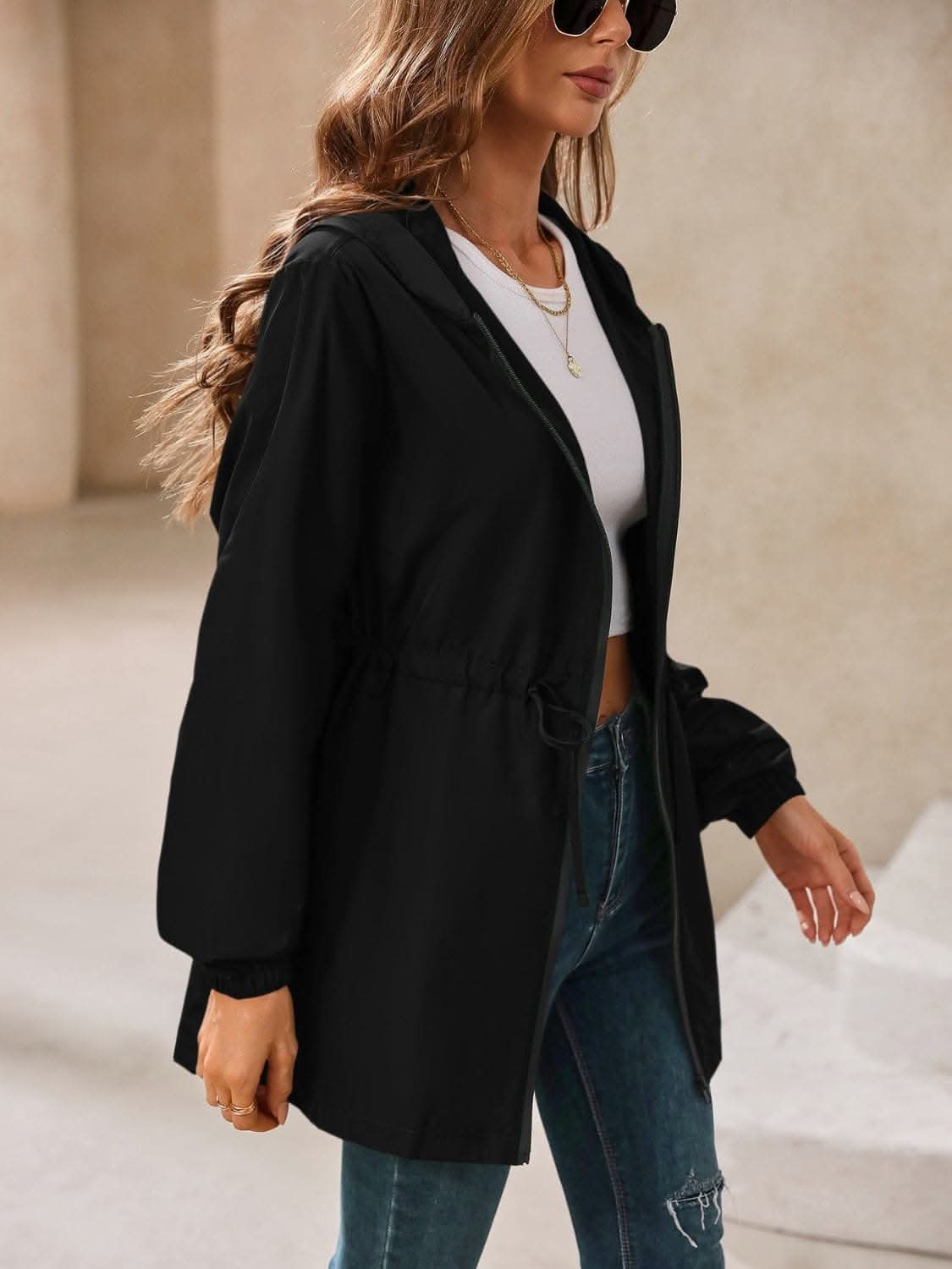 Waterproof hooded windbreaker - Love Salve 