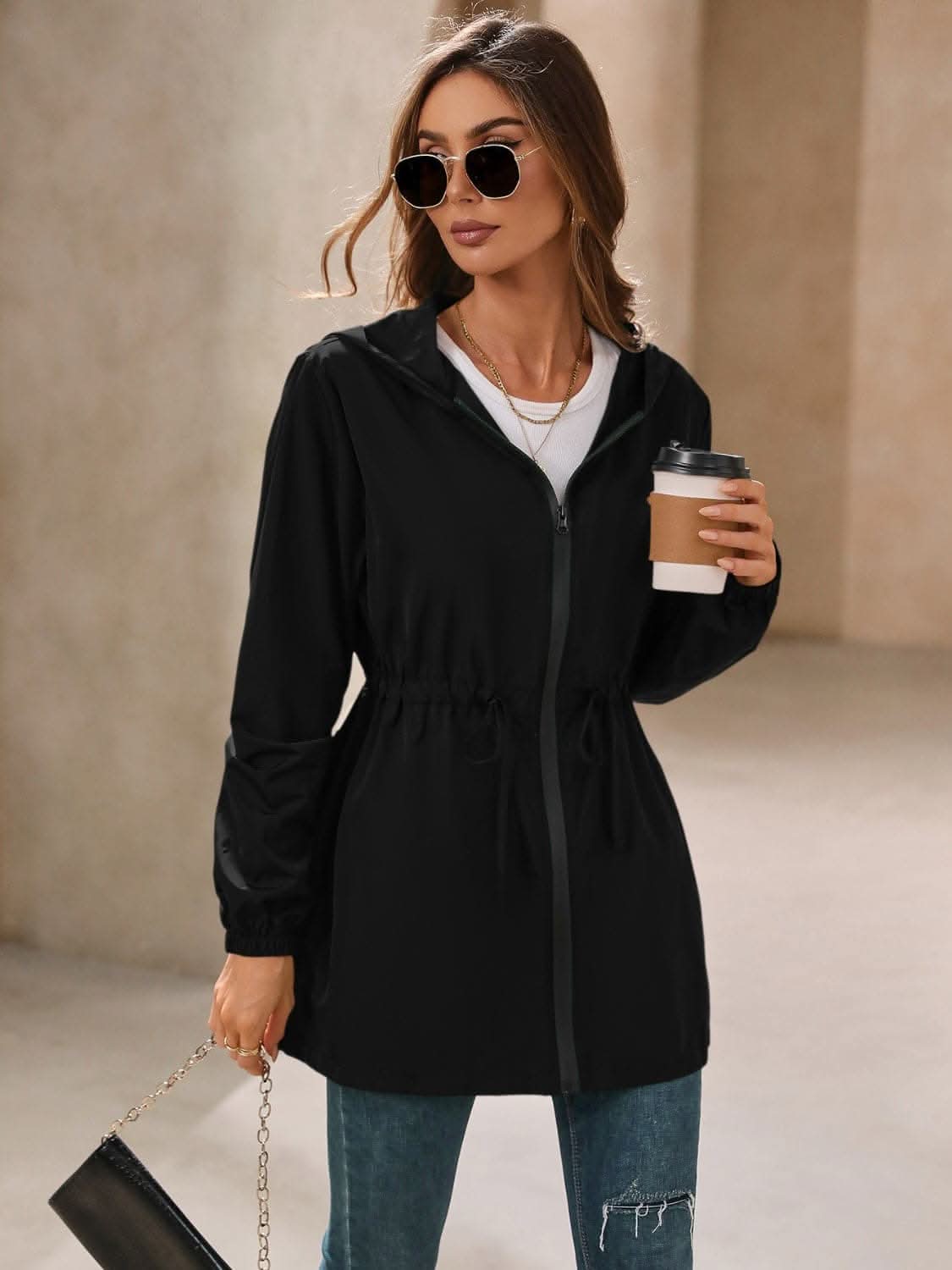 Waterproof hooded windbreaker - Love Salve 