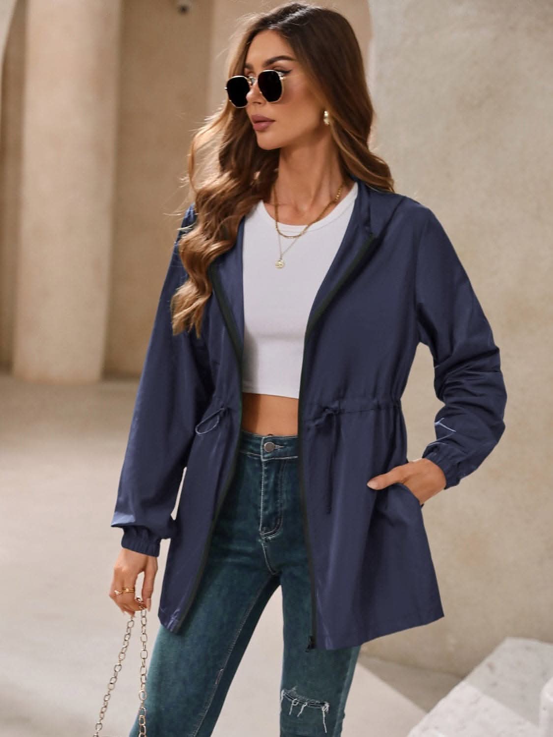 Waterproof hooded windbreaker - Love Salve 