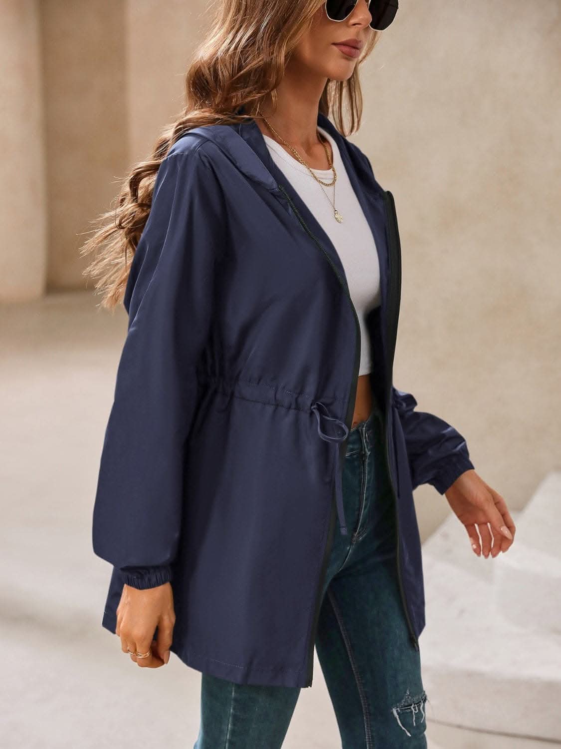 Waterproof hooded windbreaker - Love Salve 