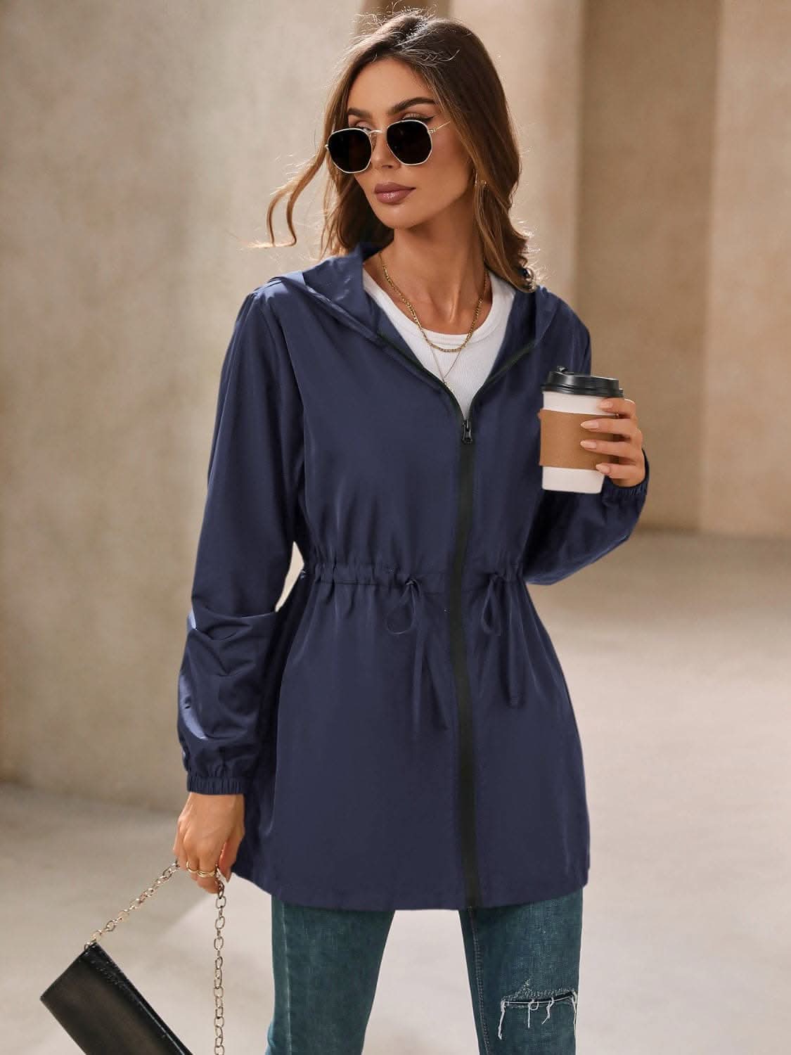 Waterproof hooded windbreaker - Love Salve 