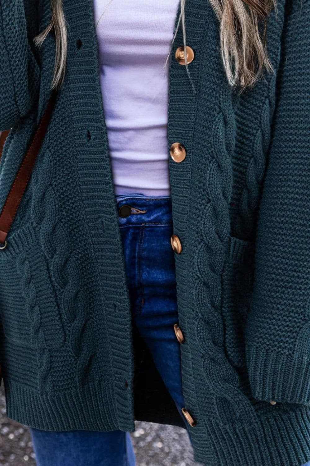 Cozy cable-knit cardigan with pockets - Love Salve 